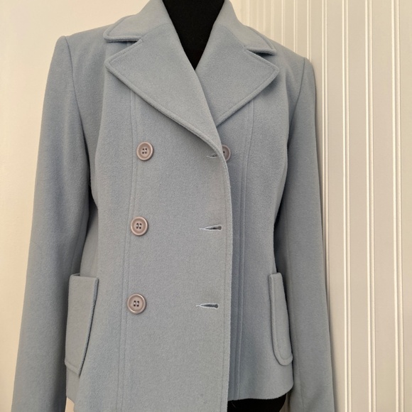 Wool Cashmere Blend Business Casual Pale Nlue Jacket - Picture 2 of 6